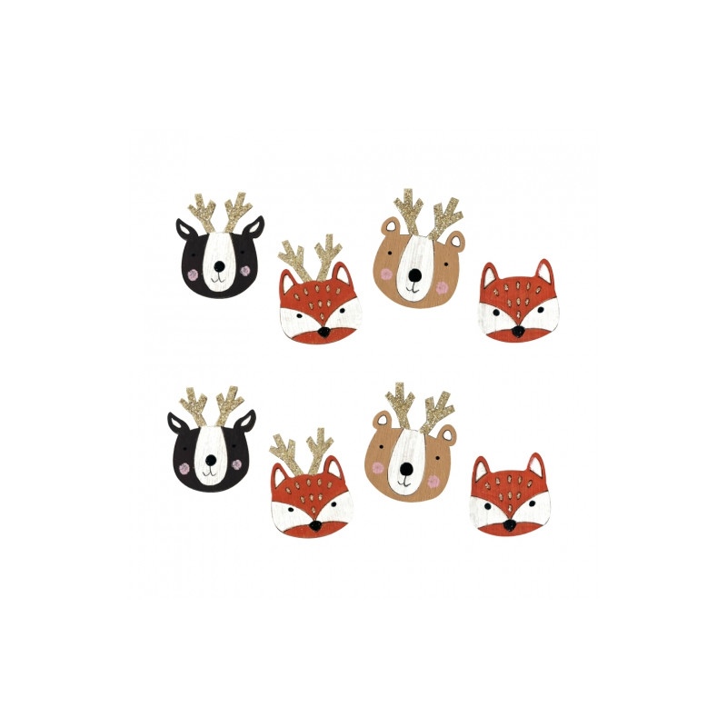 DpCraft foxes and wooden bears 8pcs