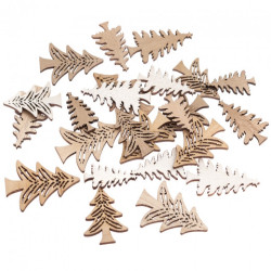 DpCraft white and natural wooden trees 24 pcs