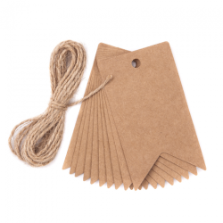 Kraft pendants with a string, banner 12 pcs