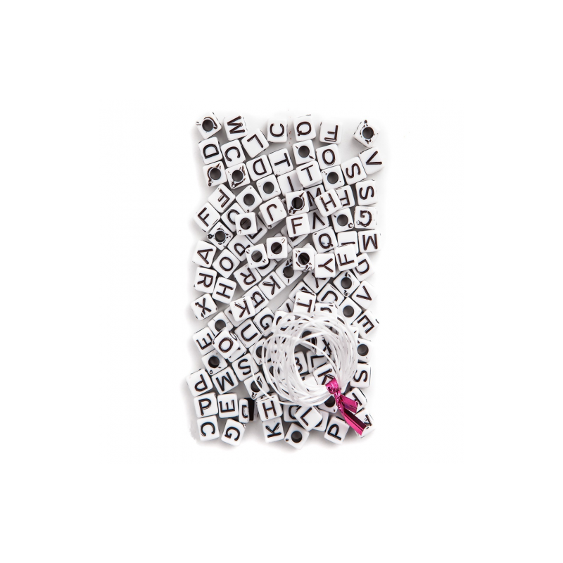 Black letter beads on a white base 130pcs
