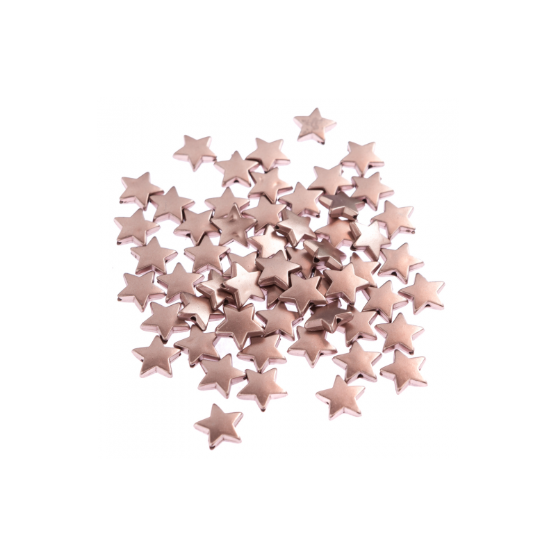 Rose gold star beads 60 pcs