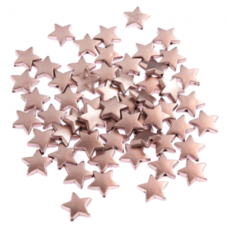 Rose gold star beads 60 pcs