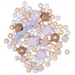 Wooden colored nude beads 80 pcs