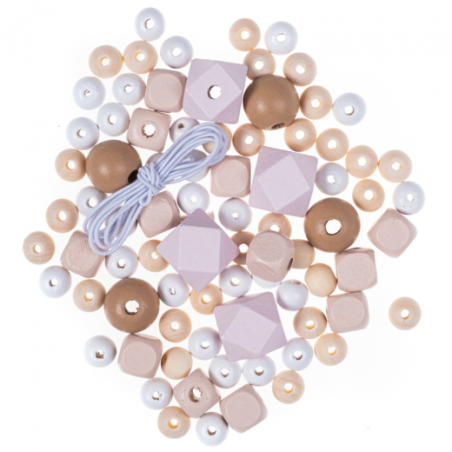 Wooden colored nude beads 80 pcs