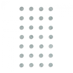 Self-adhesive silver crystals 8mm 28 pcs