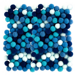 DpCraft polyester pompoms 1cm mix blue 120pcs