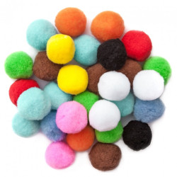 DpCraft pompony poliestrowe 5cm mix 30szt - sklep plastyczny - szał dl