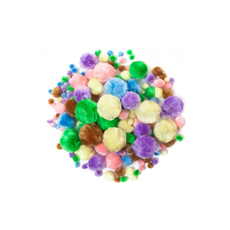 DpCraft acrylic pompoms mix pastel 156pcs