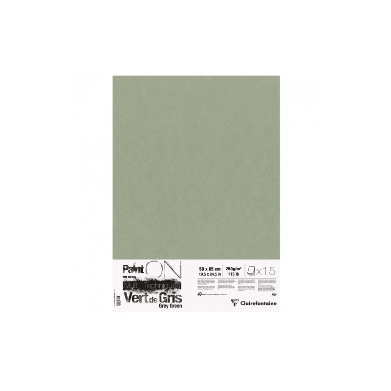 Clairefontaine paint on grey green paper 50x65cm 250g 15sheets