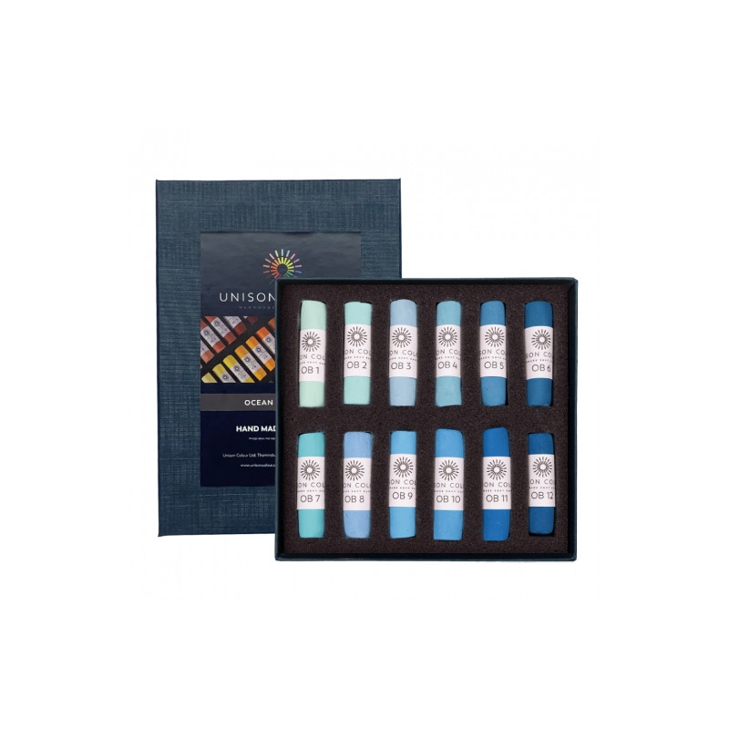 Unison Colour ocean blue zestaw suchych pasteli w sztyfcie 12szt - skl
