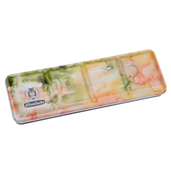 Schmincke akademie set of watercolor 12 semi-cubes 24 slots in a casse