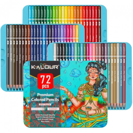 Kalor premium colored pencils expert soft touch set of 72 crayons