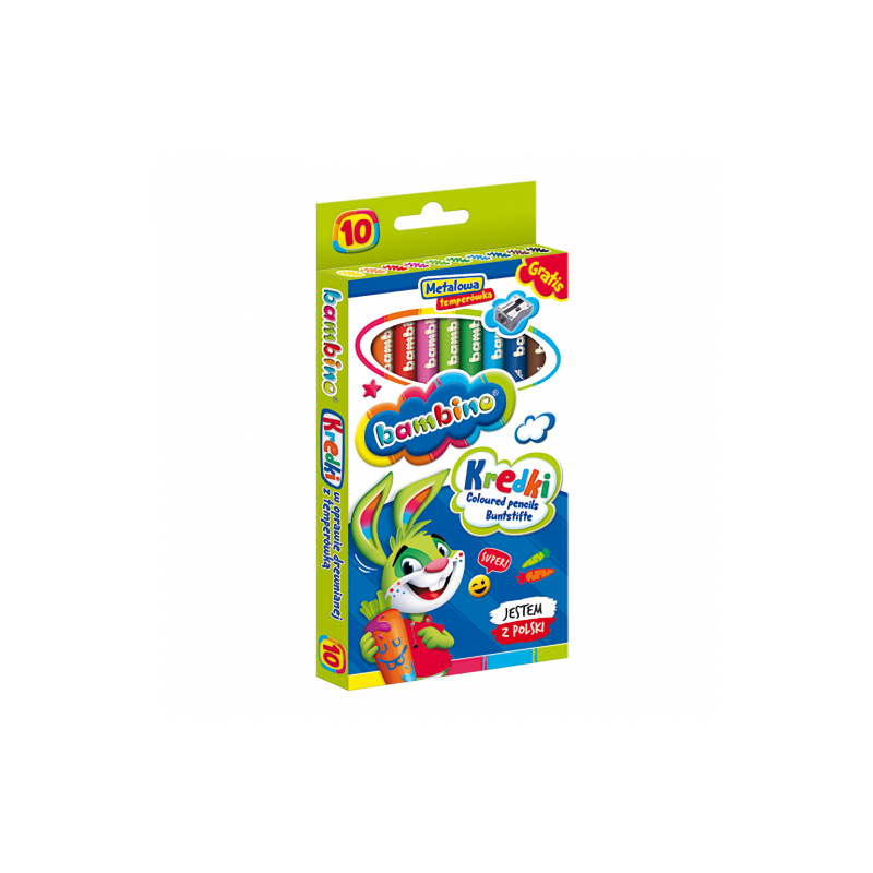 Bambino thick pencils with a sharpener 10 colors