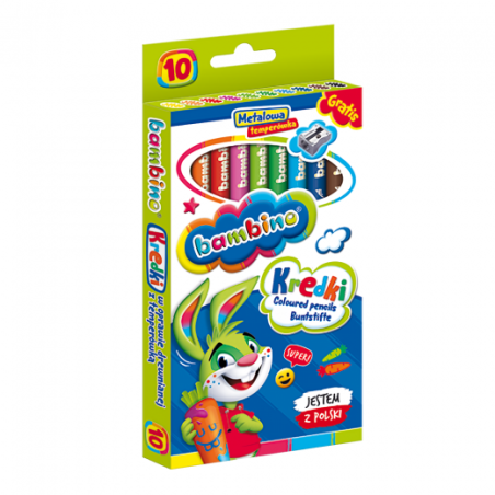 Bambino thick pencils with a sharpener 10 colors