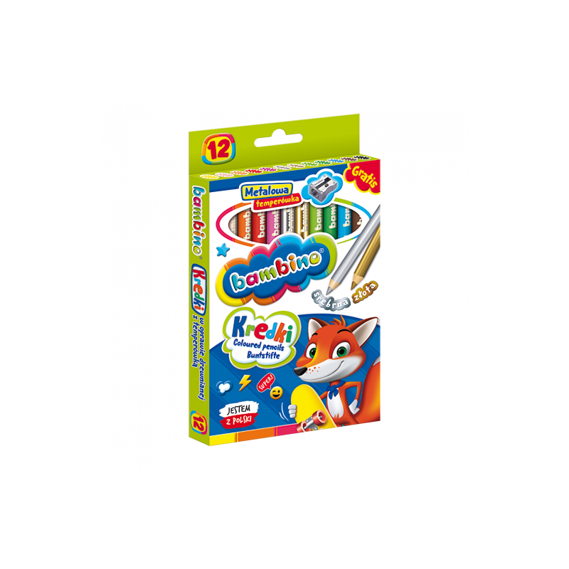 Bambino thick pencils with a sharpener 12 colors