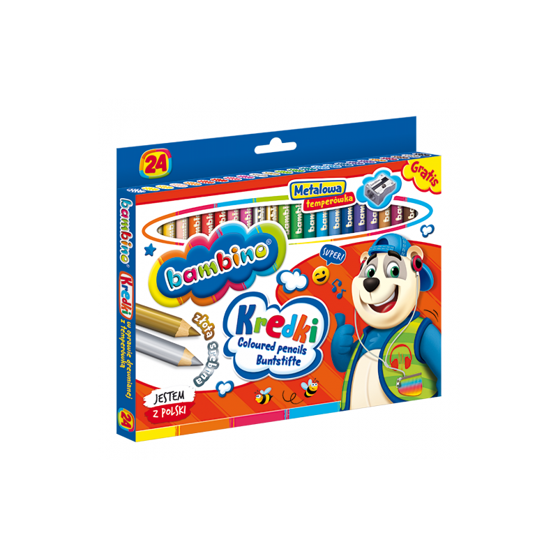 Bambino thick pencils with a sharpener 24 colors