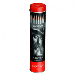 Caran d'Ache grafwood pencil set 15pcs metal case