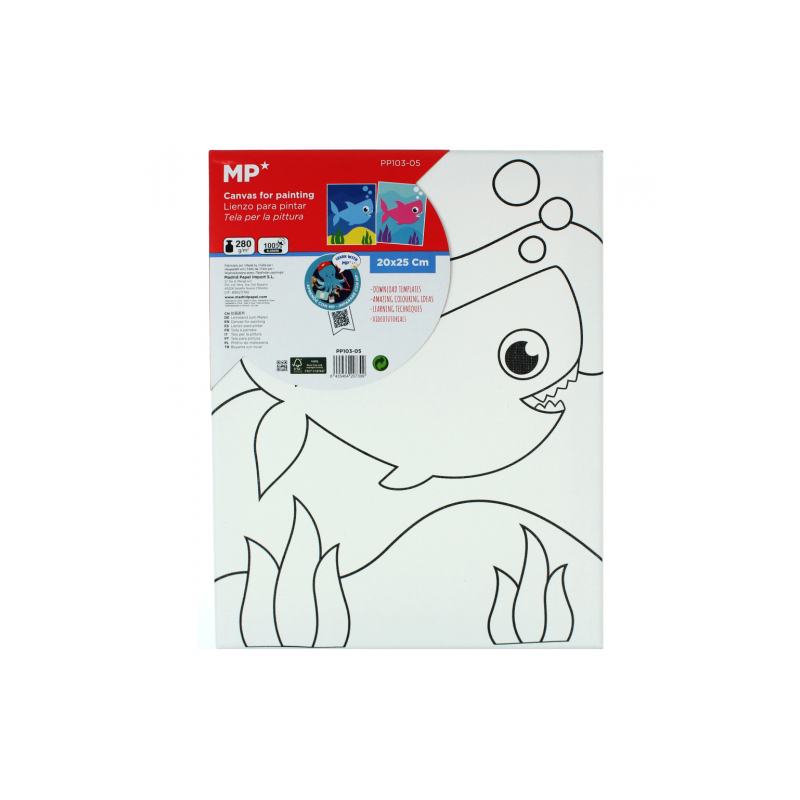 MP podobrazie z nadrukiem do kolorowania 25x20 cm rekin - sklep plasty