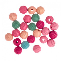 DP Craft drewniane koraliki frezowane 15mm 25 szt - sklep plastyczny -
