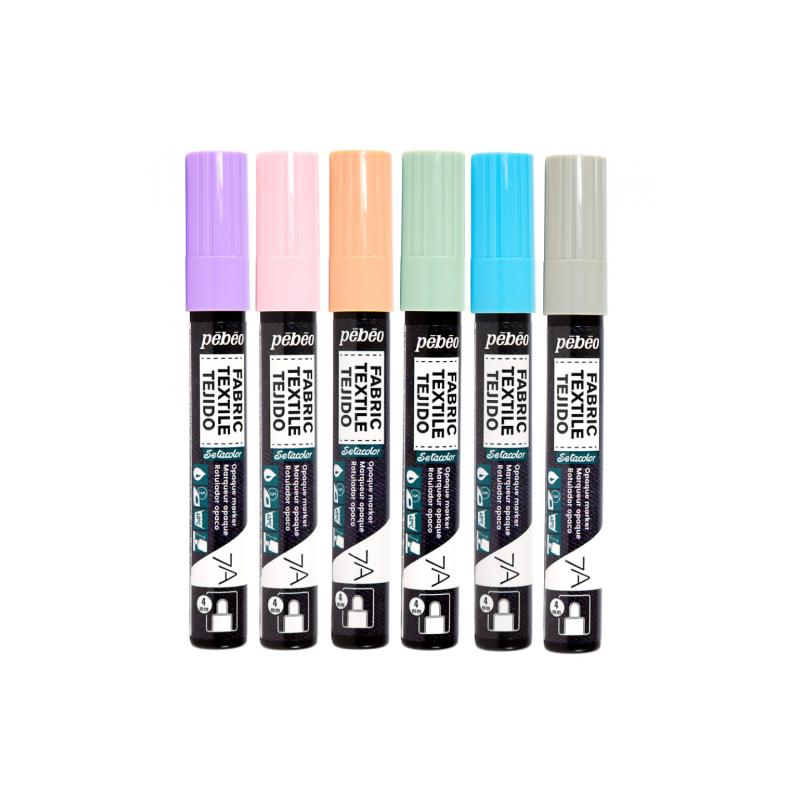 Pebeo setacolor pastel 7A set of 6 pens of opaque pens