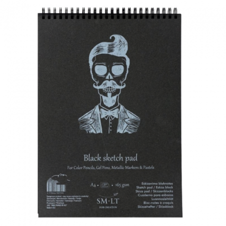 SM-LT black sketch pad on a spiral A5 165g 20 sheets
