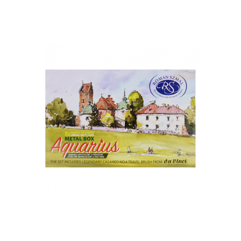 Szmal aquarius a set of 12 cube watercolors with a brush Casaneo 1593