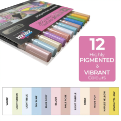 Zieler pastel set of 12 pcs of 1.5 mm acrylic markers