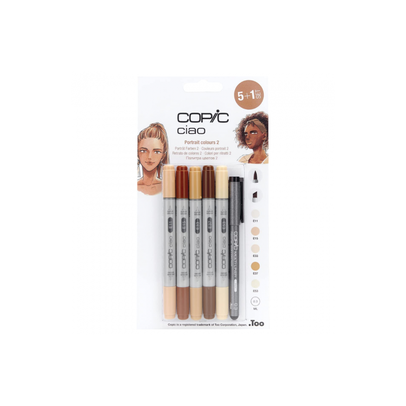 Copic ciao portrait colours 2 Zestaw 5 pisaków z multilinerem - sklep