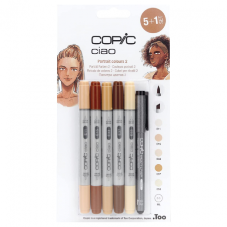 Copic ciao portrait colours 2 Zestaw 5 pisaków z multilinerem - sklep