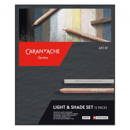 Caran d'Ache zestaw rysunkowy light&shade 15 elementów - sklep plastyc