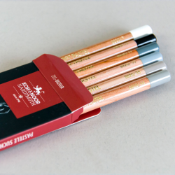 Koh-i-noor set of 6 dry pastels in a crayon in shades of gray