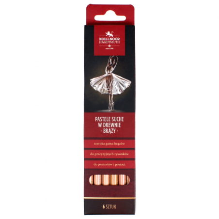 Koh-i-noor set of 6 dry pastels in a brown crayon