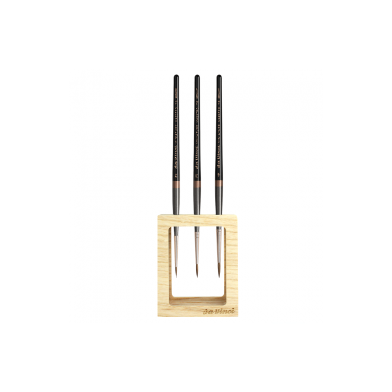 Da Vinci miniature maestro p.76 set of 3 brushes with a wooden stand
