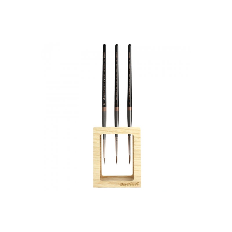 Da Vinci miniature maestro s.76 zestaw 3 pędzli z drewnianym stojakiem