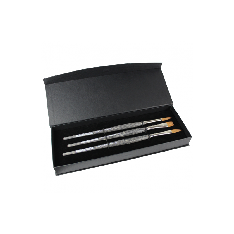 Da Vinci colineo set of 3 synthetic brushes in a case
