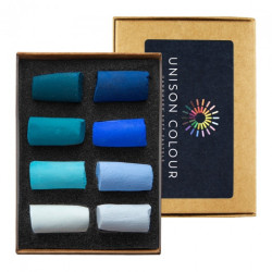 Unison Color set of dry blue semi-pastel sticks 8 pcs