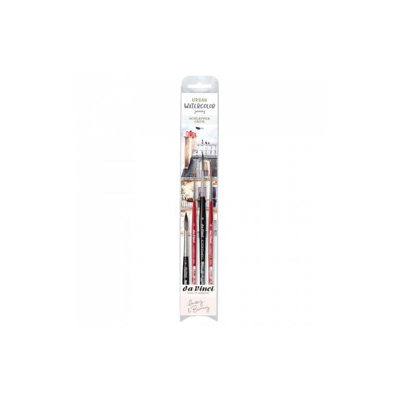 Da Vinci urban watercolor rigger crew zestaw 4 pędzli akwarelowych - s