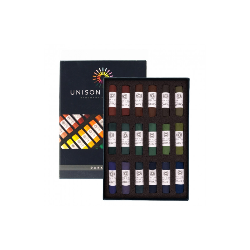 Unison Colour dark 1 zestaw suchych pasteli w sztyfcie 18szt 740321 -