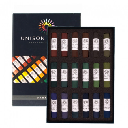 Unison Colour dark 1 zestaw suchych pasteli w sztyfcie 18szt 740321 -
