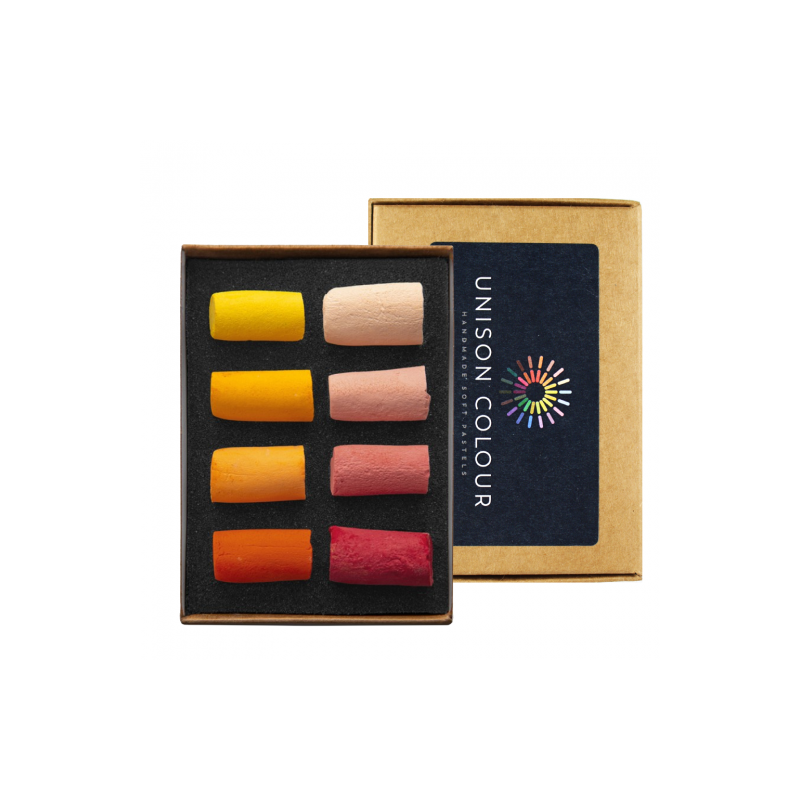 Unison Colour red/orange zestaw 8 suchych półpasteli w sztyfcie - skle