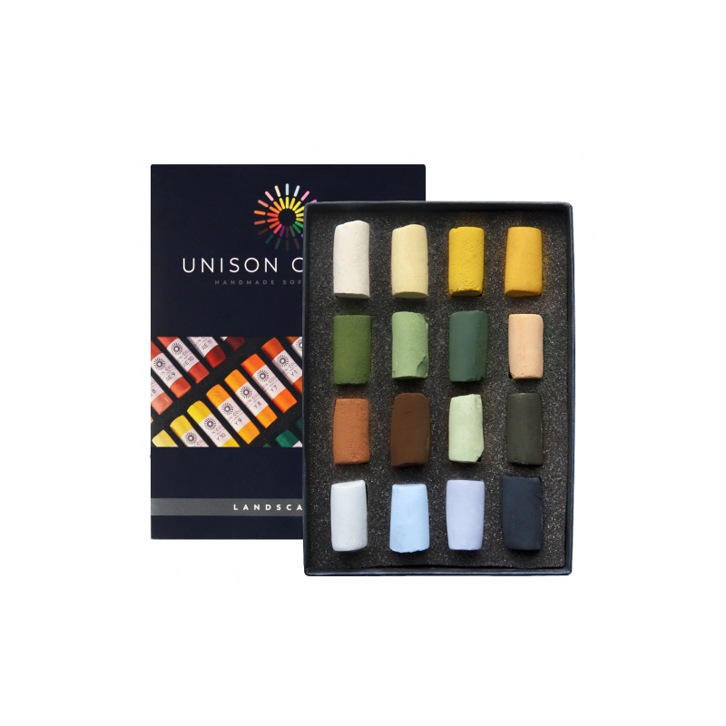 Unison Color landscape set of 16 dry semi-pastel sticks 750004