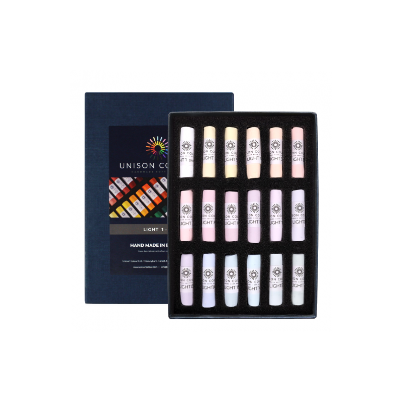 Unison Color light 1-18 set of 18 dry pastel sticks 740342
