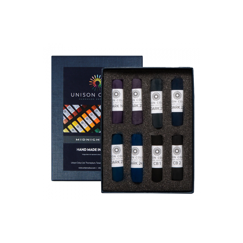 Unison Color midnight set of 8 dry pastel sticks 760100