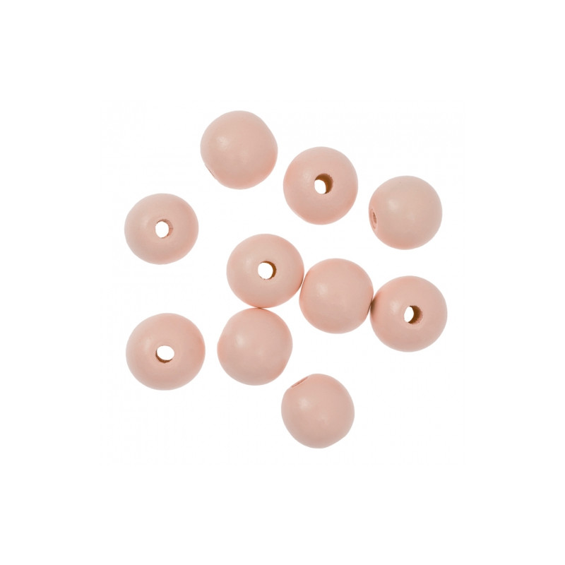 DP Craft koraliki drewniane pudrowy róż kulki 25mm 10sztuk - sklep pla