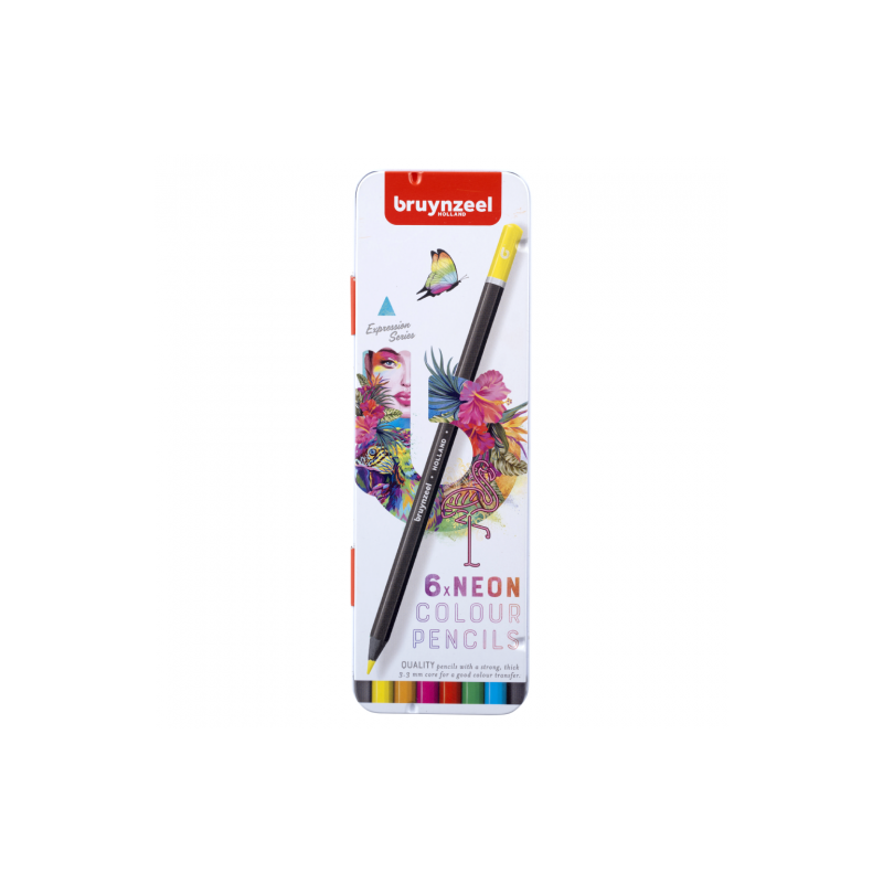 Bruynzeel Expression zestaw 6 kredek neonowych - sklep plastyczny - sz
