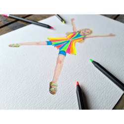 Bruynzeel Expression zestaw 6 kredek neonowych - sklep plastyczny - sz