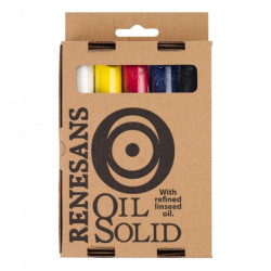 Renesans zestaw podstawowych kolorów oil solid 5szt - sklep plastyczny