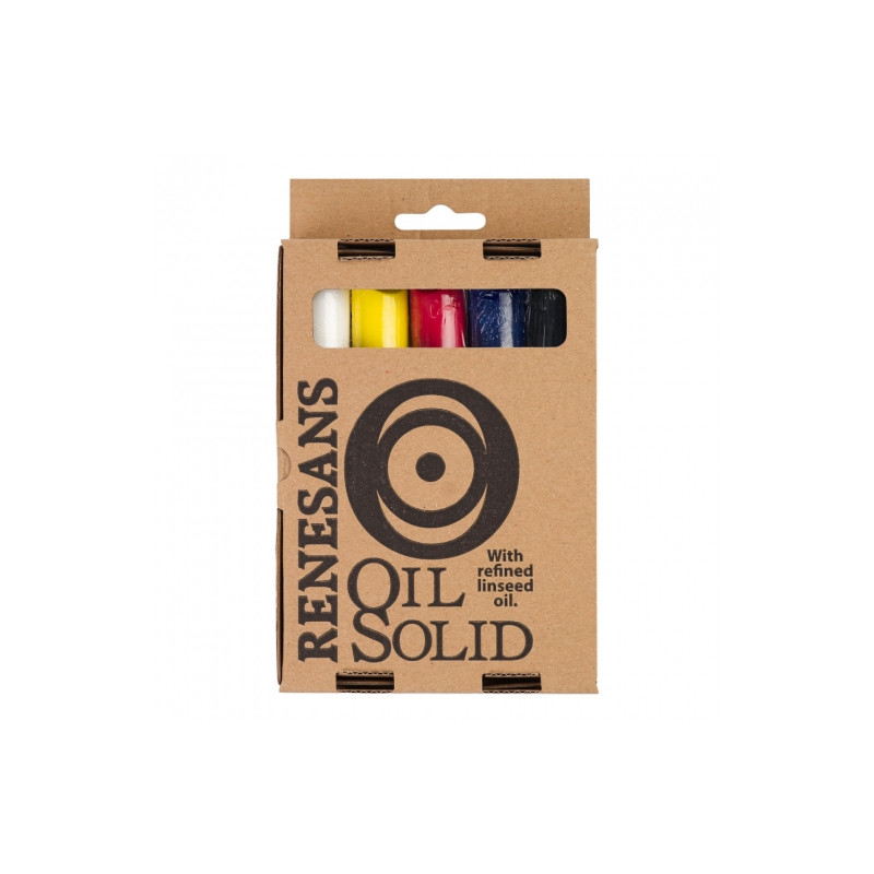 Renesans zestaw podstawowych kolorów oil solid 5szt - sklep plastyczny