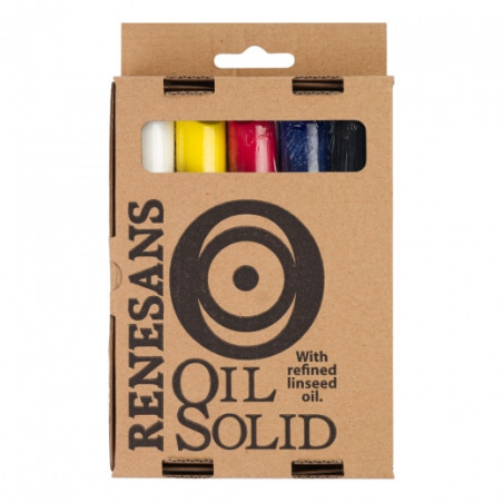 Renesans zestaw podstawowych kolorów oil solid 5szt - sklep plastyczny