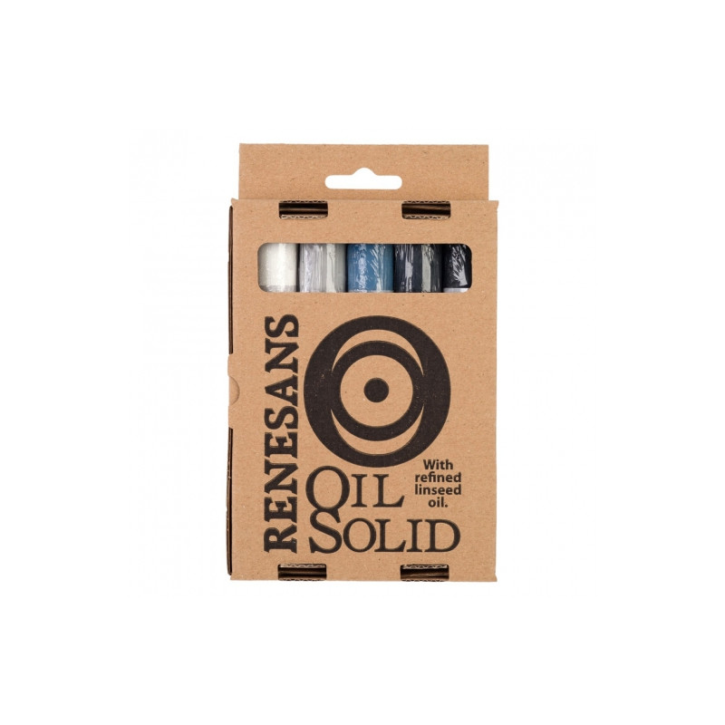 Renesans zestaw szarych kolorów oil solid 5szt - sklep plastyczny - sz